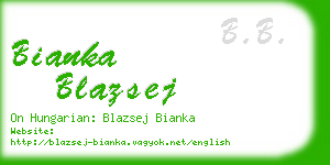 bianka blazsej business card